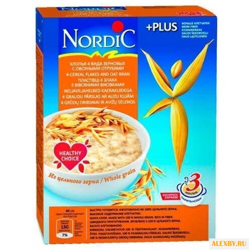 Nordic Хлопья 4 вида зерновых с
