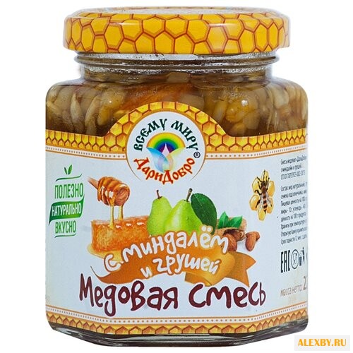 Мед ДариДобро с миндалем и грушей