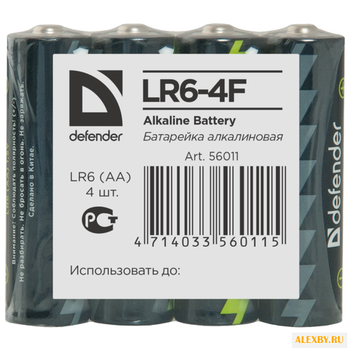 Батарейка AA Defender LR6-4F