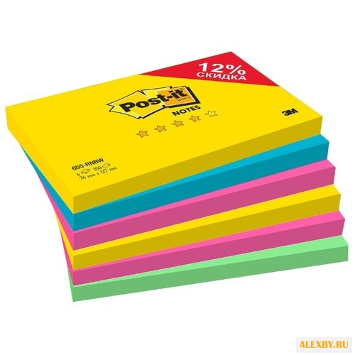 Post-it Блок Радуга Плюс 76х127