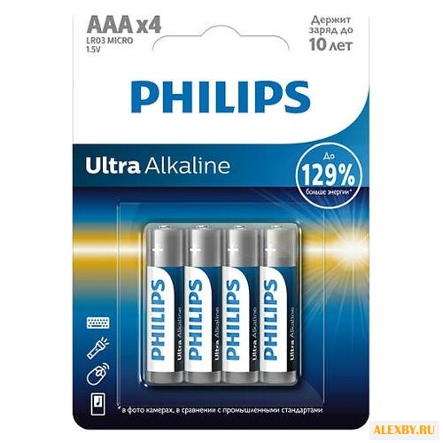 Батарейка AAA Philips LR03E4B