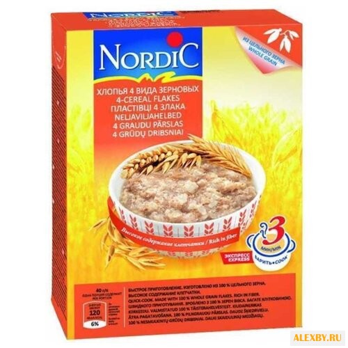Nordic Хлопья 4 вида зерновых