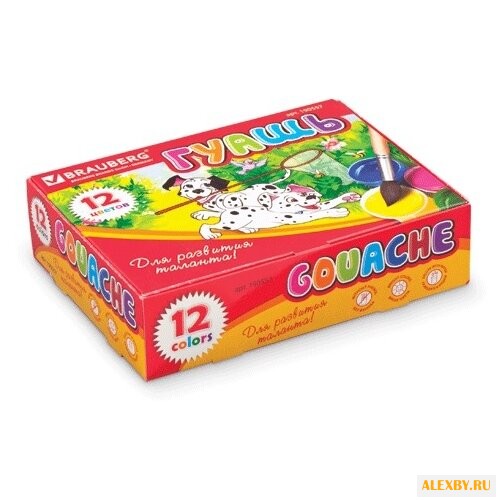 BRAUBERG Гуашь 12 цветов х 20