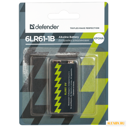 Батарейка Крона Defender 6LR61-1B