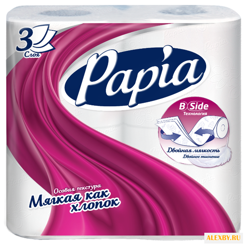 Туалетная бумага Papia белая